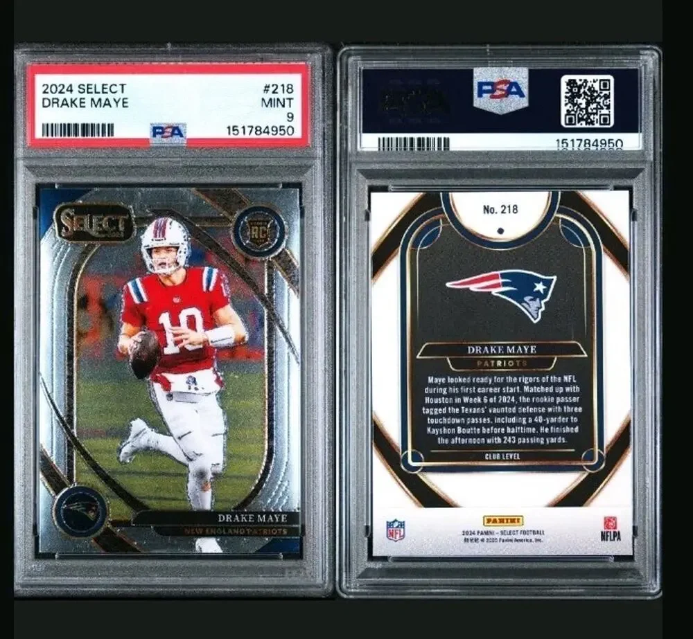 2024 Panini Select Drake Maye #218 Rookie PSA 9 Mint Patriots NFL Football Card